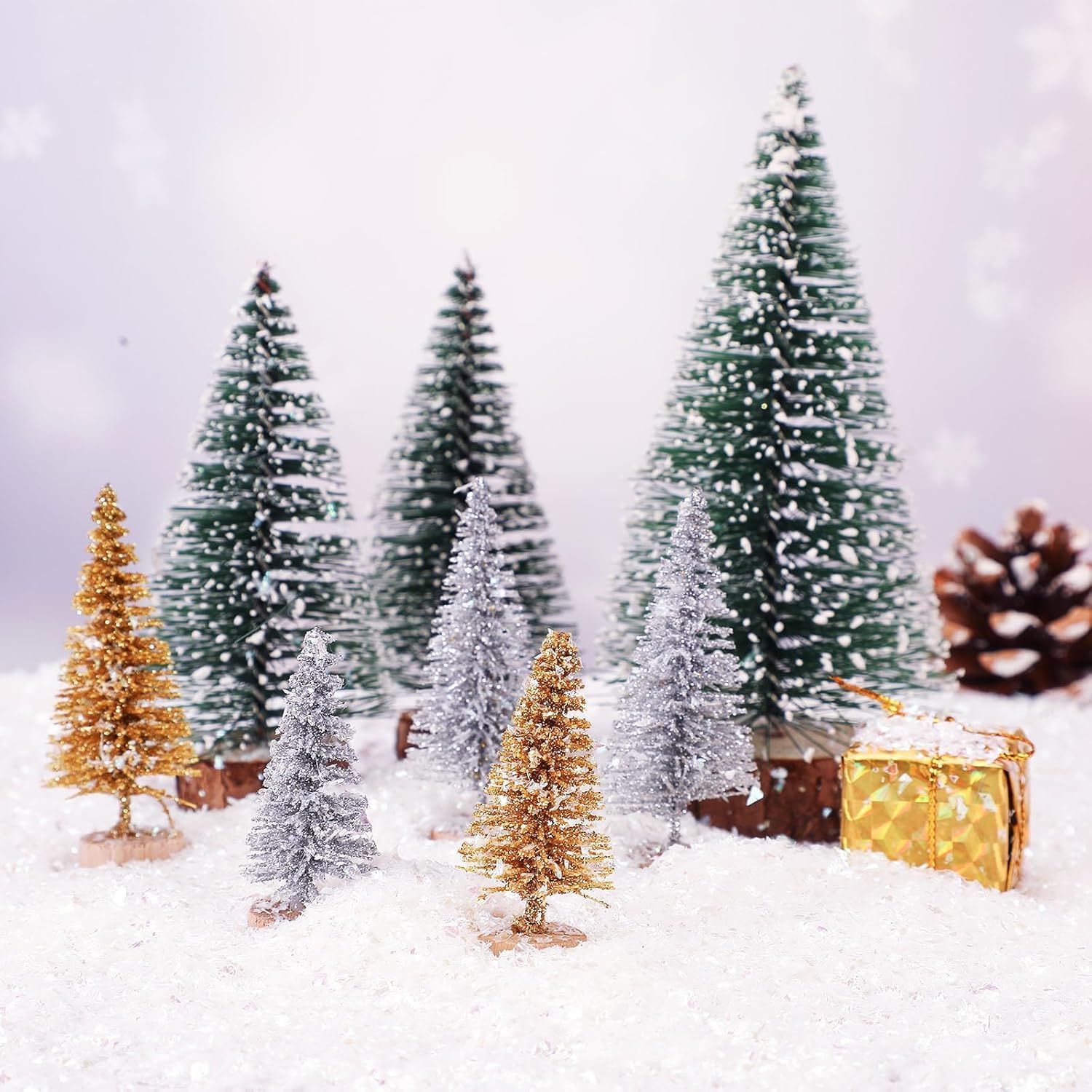 Skiennix 14oz Artificial Faux Snow - Sparkly White Glitter for Christmas Village Decor | 400g