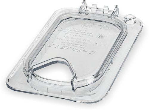 Carlisle FoodService Products 10339Z07 EZ Access Hinged Lid with Handle and Notch, Ninth Size, Clear