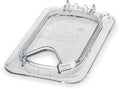 Carlisle FoodService Products 10339Z07 EZ Access Hinged Lid with Handle and Notch, Ninth Size, Clear