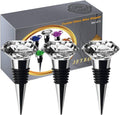 JETKONG 3 Pcs Wine Stoppers Crystal Wine and Beverage Bottle Stopper Diamond Decorative Wine Bottle Stopper (Crystal)