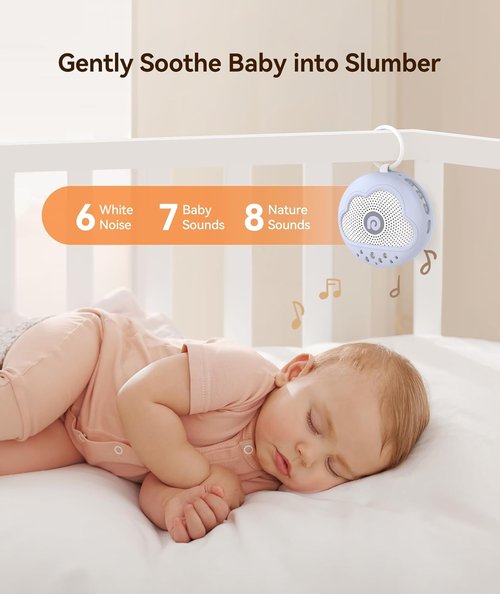 Dreamegg White Noise Machine - Portable Baby Sound Machine with 21 Soothing Sounds & Silicone Cover | Blue