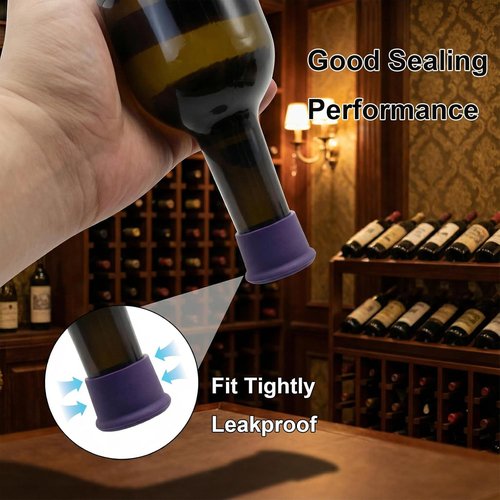 12 Pcs Colorful Silicone Wine Stoppers, Reusable Wine Bottle Stopper, Sparkling Wine Corks, Champagne Stoppers, Beverages Beer Bottle Caps, Bottle Stoppers for Glass Bottles, Keep Wine Fresh(6 colors）