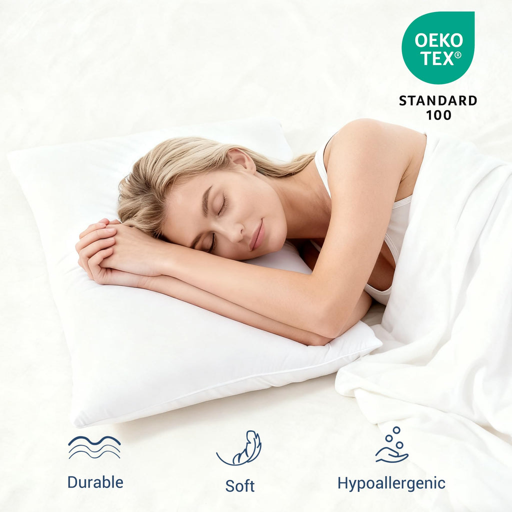 CULVE Bed Pillows King Size Set of 4 Pack for Sleeping- Medium Support 20"x36" Soft Pillow, Down Alternative Filling for Side Back Stomach Sleeper
