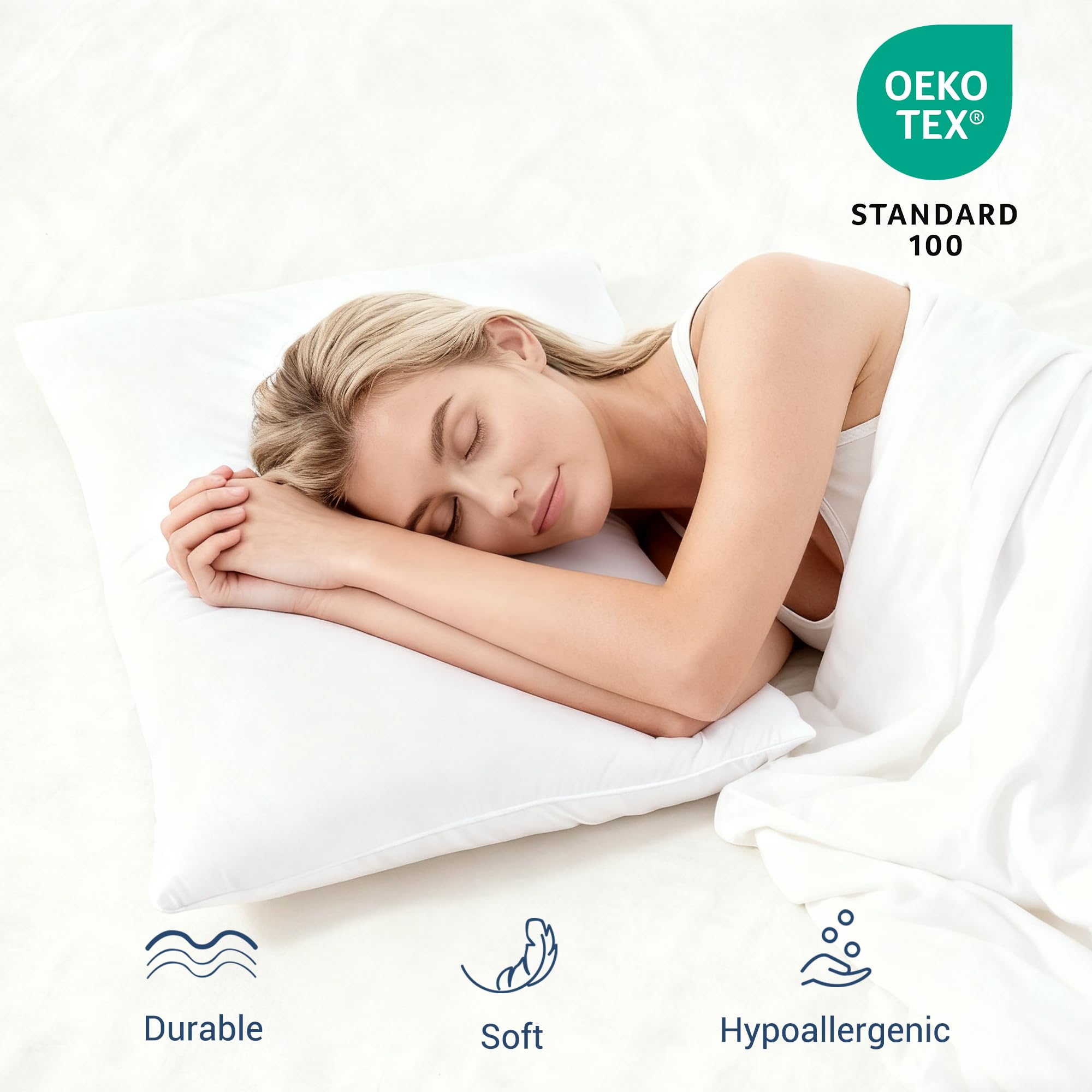 CULVE Bed Pillows King Size Set of 4 Pack for Sleeping- Medium Support 20"x36" Soft Pillow, Down Alternative Filling for Side Back Stomach Sleeper
