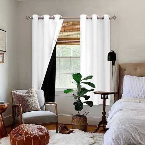 BGment Blackout Curtains - Thermal Insulated 63 Inch Drapes for Total Room Darkening | 2 Panels, Black
