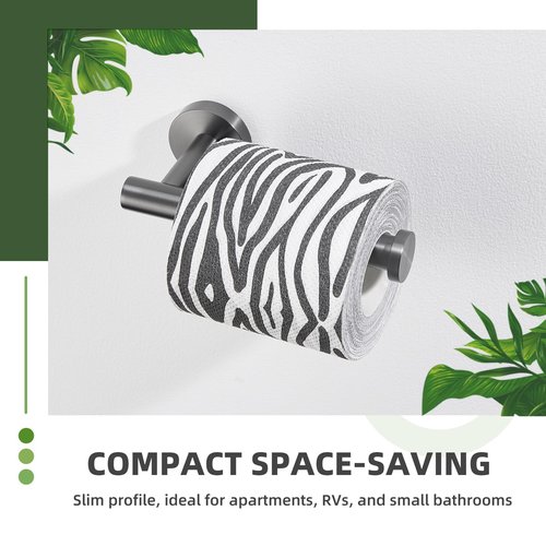 APLusee Toilet Paper Holder Gun Gray 304 Stainless Steel, Rustproof & Waterproof, Heavy-Duty Wall Mounted Holder, Space-Saving Storage for Modern Bathrooms