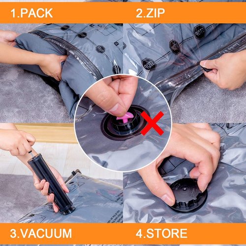 GONGSHI Vacuum Storage Bags - Space-Saving Seal Bags for Clothing & Travel | 12 Combo Set