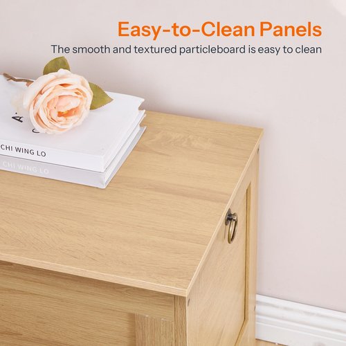 HOOBRO Toy Box, Retro Wooden Look Storage Chest with Safety Hinge, Entryway Storage Bench Supports 220 lb, 29.9 x 15.7 x 18.9 Inches Toy Chest Organizer, Easy Assembly (Natural) NL75CW01G1