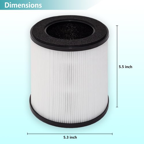 Lhari B-D02L H13 True HEPA Filter Replacement, Compatible with MOOKA B-D02L and KOIOS B-D02L Air Purifier & VEWIOR B-D02U Air Purifier, 3-in-1 H13 True HEPA Filter Set, 2-Pack