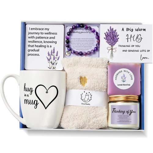 Thinking of You Gift Baskets for Women, Get Well Soon Gifts for Women, Encouragement Gift Surgery Recovery Gifts, Comfort Gift Care Pacakge for Women, Relaxing Gifts, Self Care Package
