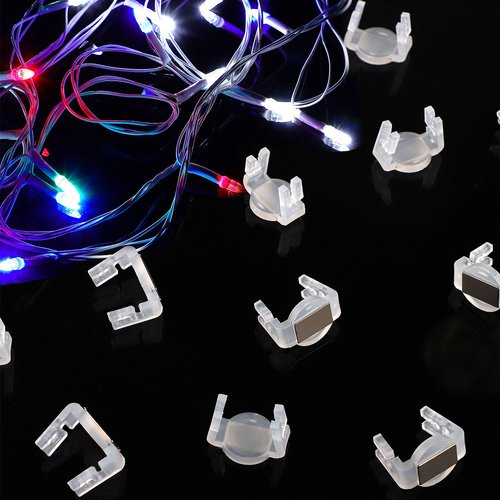 Hicarer Magnet Clip Christmas Light Clips for C9 Holiday Lighting Sockets Outdoor Hang Hooks for Xmas Gutter Shingle Lights, White (50)