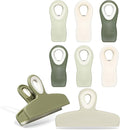 COOK WITH COLOR Bag Clips - Heavy-Duty Chip Clips with Air-Tight Seal Grip | Sage, Pack of 8