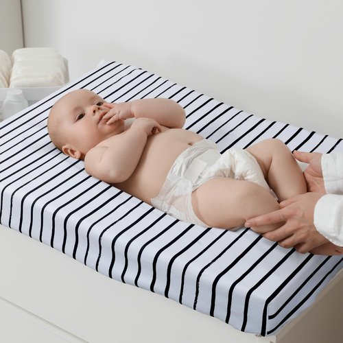 Moukeren 4 Pcs Black and White Crib Sheets for Baby Microfiber Baby Bassinet Soft Sheets Crib 52" x 28" for Standard Cribs Nursery Bedding