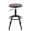 New Pacific Direct Eaton PU Leather Gaslift Backless Swivel Bar Bar & Counter Stools, Vintage Coffee Brown