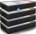 Budding Joy 90L Under Bed Storage Containers - Foldable Organizers for Blankets, Towels & More | Black