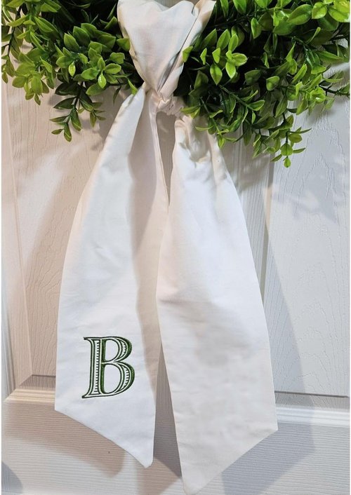 Monogram Wreath Sash - Custom Spring Decor for Front Door | Perfect Gift for Her