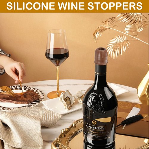 16Pcs Silicone Wine Seal Stopper, Silicone Elastic Wine Stopper Reusable Sparkling Wine Bottle Stopper, Keep-Wine-Fresh Sparkling Wine Bottle Stopper for Home Party Beer Champagne