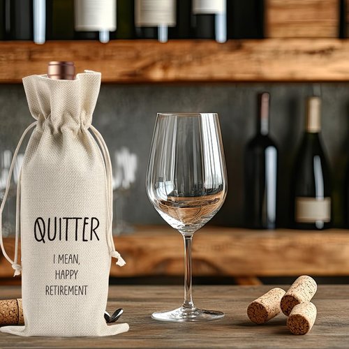 Funny Retirement Wine Gift Bag Retired Gifts for Women Men Farewell Goodbye Going Away Gifts for Mom Dad Boss Friends Teacher Nurse Coworker Colleague Quitter Wine Bags for Wine Bottles Gifts