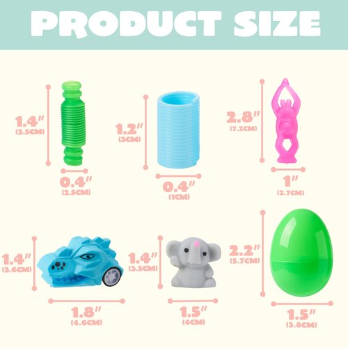 JOYIN 144 PCS Prefilled Easter Eggs with Assorted Toys for Easter Egg Hunt, Party Favors, Basket Stuffers, Classroom Prize Supplies