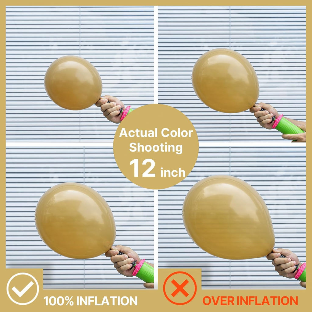 PartyWoo Tan Balloons - 100 Pcs 12 Inch Light Brown Latex Balloons for Weddings & Events