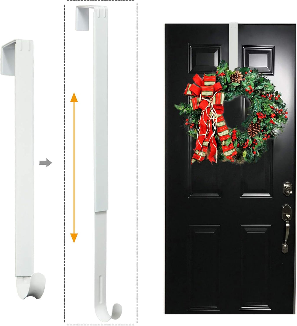 Adjustable Wreath Hanger by [Brand Name] - Over The Door Hook for 15 to 25 Inches | Holds Up to 20 lbs