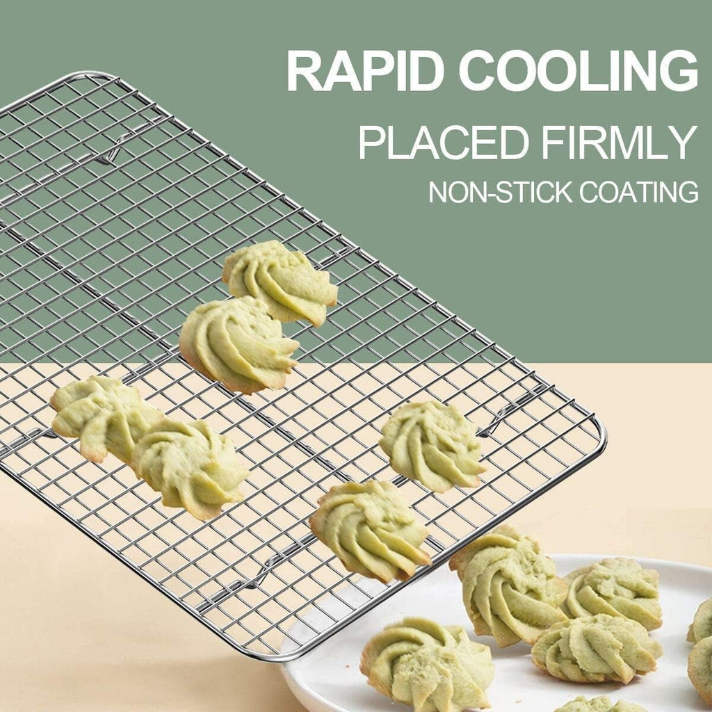 Wildone Baking Sheet Set - Stainless Steel Cookie Pans with Cooling Racks | 18 x 13 Inch, Non-Toxic & Heavy Duty