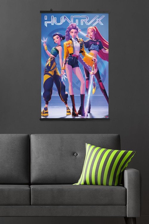 Huntrix | Netflix K-Pop Demon Hunters 2025 Wall Poster - 34"L x 22.4"W, Includes Clip Bundle