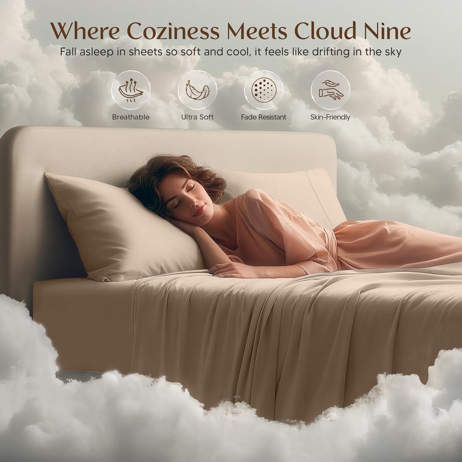 Utopia Bedding Full Sheet Set - Soft & Breathable 4-Piece Microfiber Bed Sheets for Full Size Bed | Beige