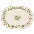 Lenox Serveware, Holiday Serving Platter, Oval Shape, 15.25-Inch, Ivory, Porcelain Material, Dishwasher Safe, Turkey Platter for Thanksgiving, Winter Hosting, Christmas Serving (Multicolor, 1 Piece)