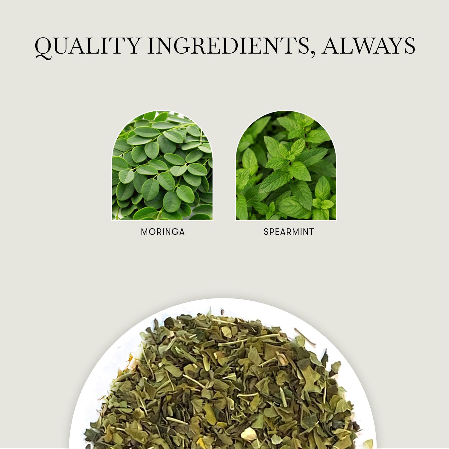 Luxmi Estates Moringa Mint Herbal Tea, 50 Biodegradable Pyramid Tea Bags (100g, 3.5oz) | USDA Organic Moringa Oleifera Leaf with Spearmint | Caffeine-Free Superfood Infusion, Vegan & Non-GMO Bulk Pack