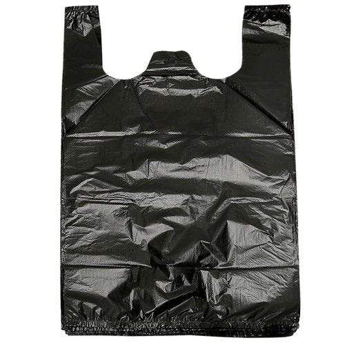 YYaaloa 100 pcs Black Trash Bags with Handles - 14x22 Super Thick 1.8mil Plastic Rubbish Bags for Office, Picnic, Kitchen, Bulk Use