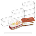 FZJ 50 Pack 10OZ Rectangle Clear Plastic Dessert Cups with Lids and Stickers Disposable Fruit Cups for Dessert,Tiramisu container with lid,Cupcake,Parfait,Pudding,Iced Cold Drinks,Snacks,Fruits