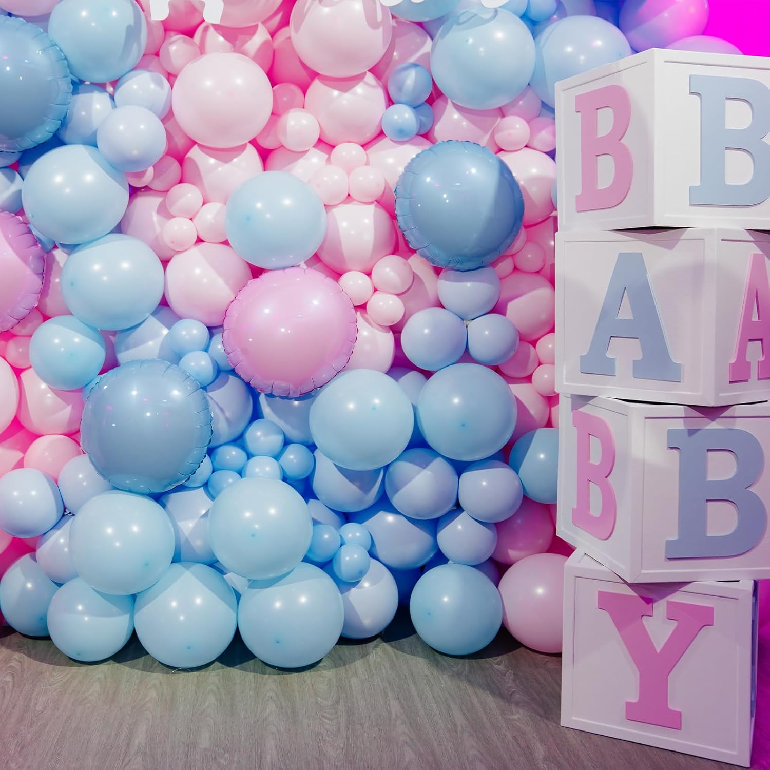 RUBFAC Pink Balloons - 129-Piece Set in Light Pastel Pink for Birthday, Baby Shower, and Wedding Decor