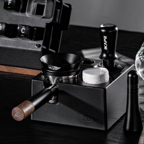 IKAPE 58.35mm Espresso Tamper, Spring-loaded Calibrated Tamper with Titanium Ripple Plating Base, Compatible with Over 58MM Espresso Bottomless Portafilter