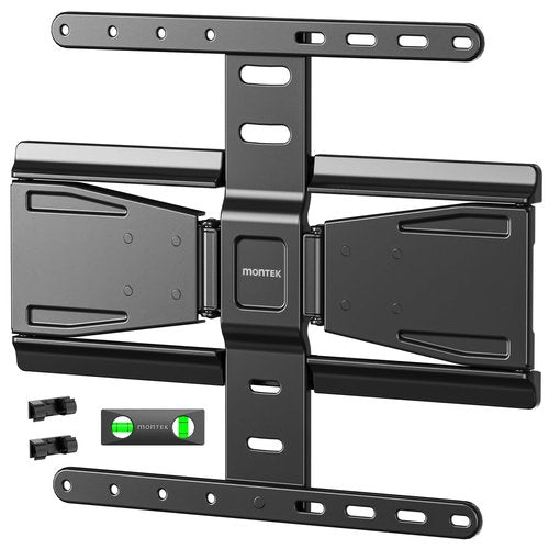 monTEK 0.77" Ultra Slim TV Wall Mount for 37-75 Inch TVs, Thin Low Profile Full Motion TV Wall Mount with Articulating Dual Arms, 4X Weight Tested, Max VESA 400x400mm, Fits 16/18" Studs