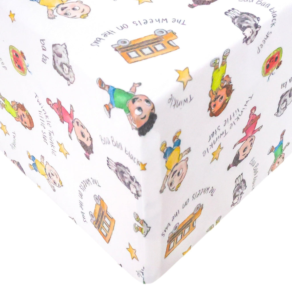 Copper Pearl Premium Fitted Knit Crib Sheet/Toddler Sheet CoComelon Friends
