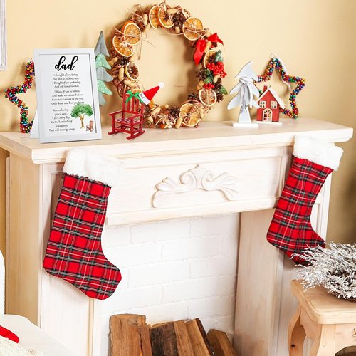 Hoolerry Christmas In Heaven Memorial Sign - Cardinal Ornament for Dad | Miniature Rocking Chair Gift