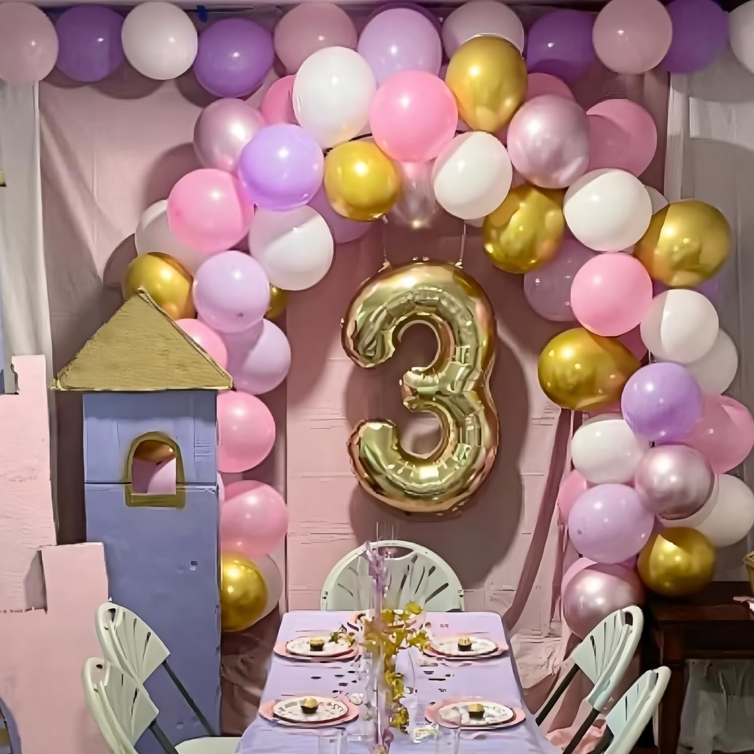 Skiennix 60-Piece Pastel Purple Pink Latex Balloons - 12-Inch Butterfly Birthday Party Decor