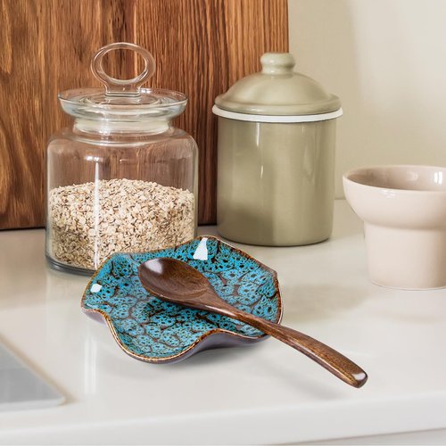 Spoon Rest for Stove Top, 5.3 Inch Ceramic Spoon Holder for Kitchen Counter, Ladle, Spatula, Coffee Spoon Rest, Modern Kitchen Decor Housewarming Thanksgiving Gift