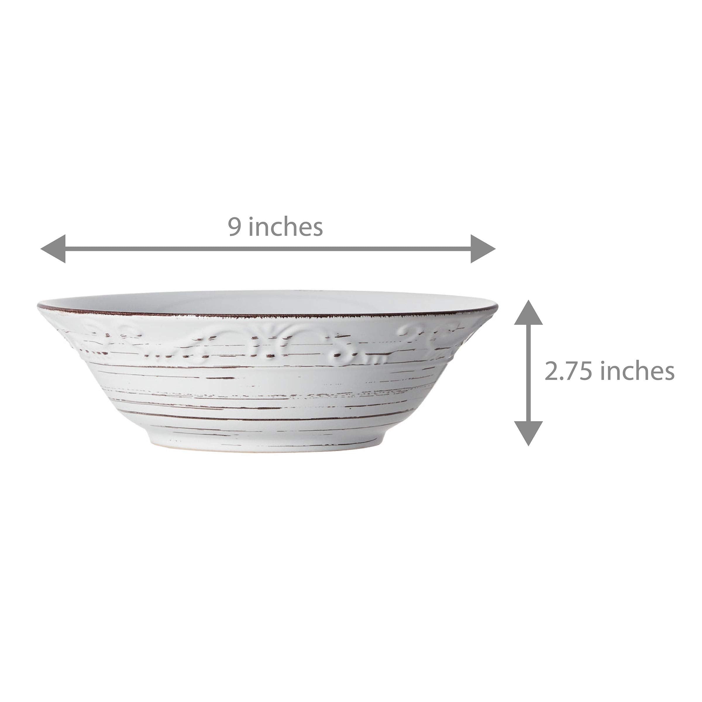 Pfaltzgraff Trellis Serve Bowl, 9", White