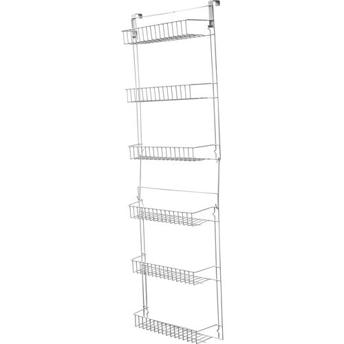 Over the Door Organizer - 6-Tier Adjustable Pantry Shelves and Rack for Kitchen Organization - Organization and Storage by Lavish Home (White)