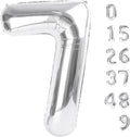 Number 7 Balloon by [Brand Name] - 40 Inch Silver Birthday Decor for 7th, 17th, 27th, and 70th Celebrations