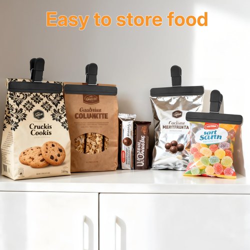 EWOID Chip Clips, 6 Pack Large Food Clips, Snack Bag Clip, Plastic Heavy Duty Seal Grips for Food Storage, Home, Office and More(6 x 3.5 Inch)