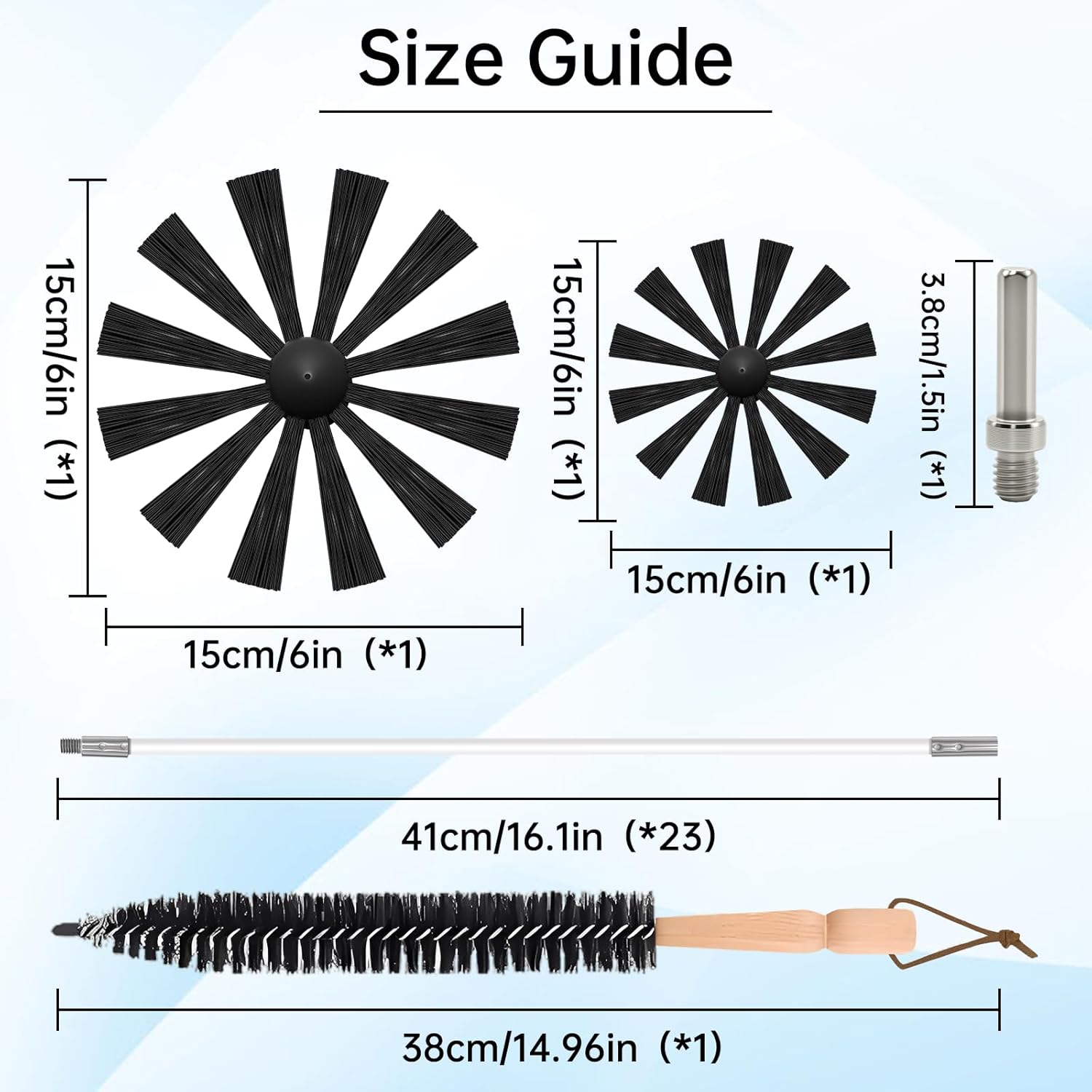 Skiennix Dryer Vent Cleaner Kit - 30 Feet Duct Cleaning Brush with 23 Rods & 4-Inch/6-Inch Brushes