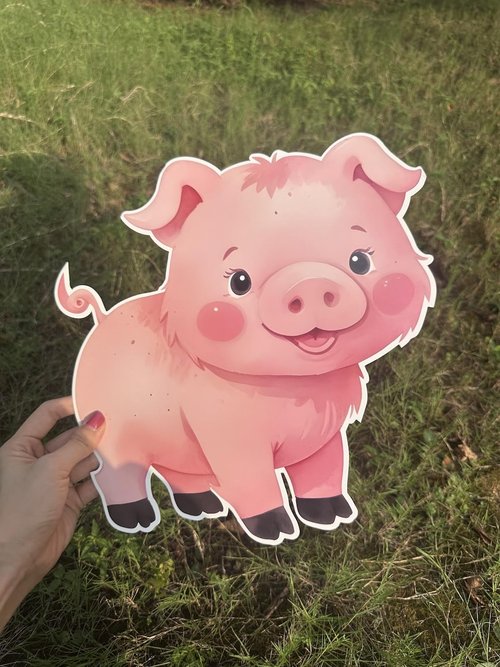 Large Farm Animal Cutouts with Stand, 12inch Farm Themed Party Decorations, Barnyard Birthday Baby Shower Supplies, Party Decorations Prop | 6PCS Stand Up Prop