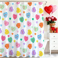 Mocsicka Valentines Shower Curtain Colorful Candy Heart Bathroom Shower Curtain Valentine Love Heart Waterproof Fabric Shower Curtains Bathtub Decor with 12 Hooks 72 X 72 Inches