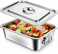 Skiennix 4-Inch Extra Deep Lasagna Pan - Nonstick Stainless Steel Baking Dish with Lid & Handles | 14x10.6 Inch Silver