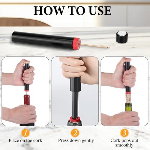 2pcs Arropop Wine Opener, Travel Portable Pocket Air Pressure Pump Bottle Open for Home Restaurant Party (Golden+Red)