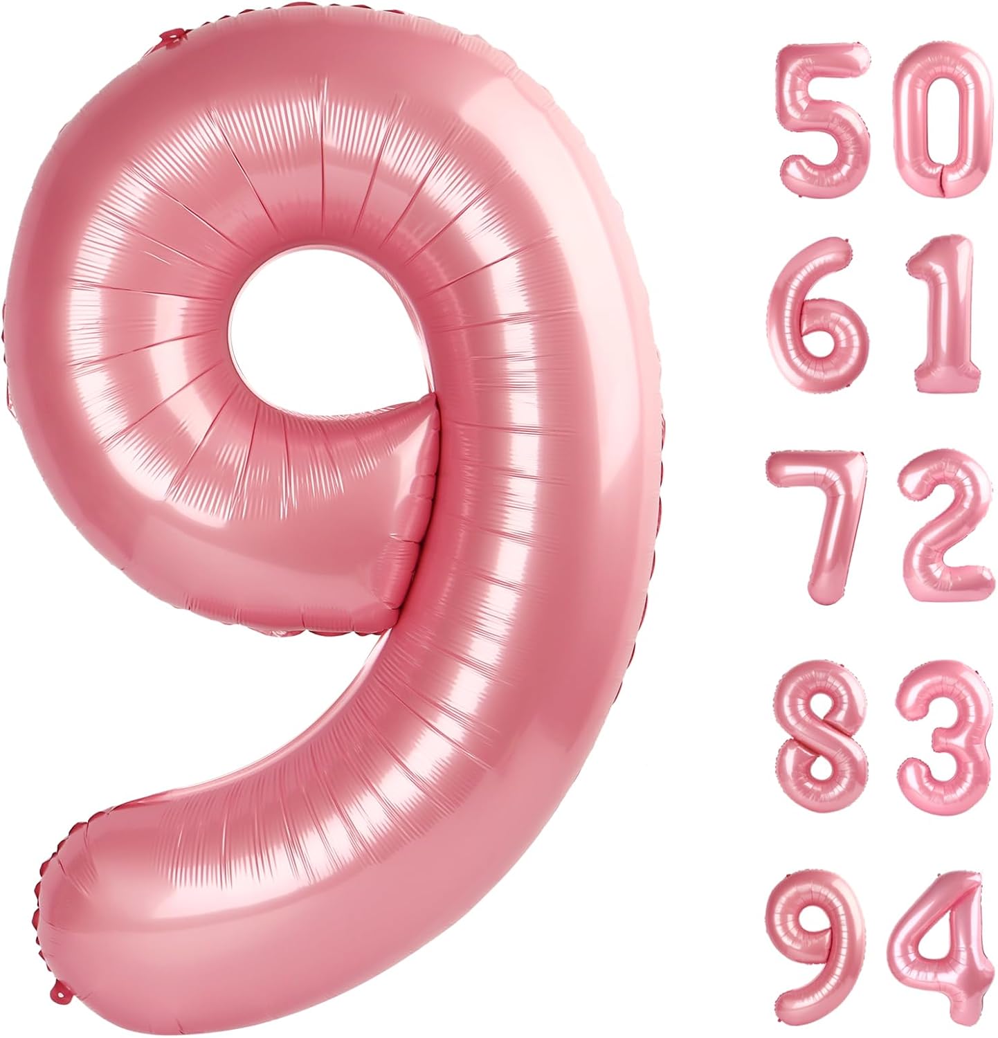 Pearlescent Pink Number 9 Balloon - 40 Inch Giant Birthday Decoration for Girls | Perfect for 9th, 19th, and 29th Parties