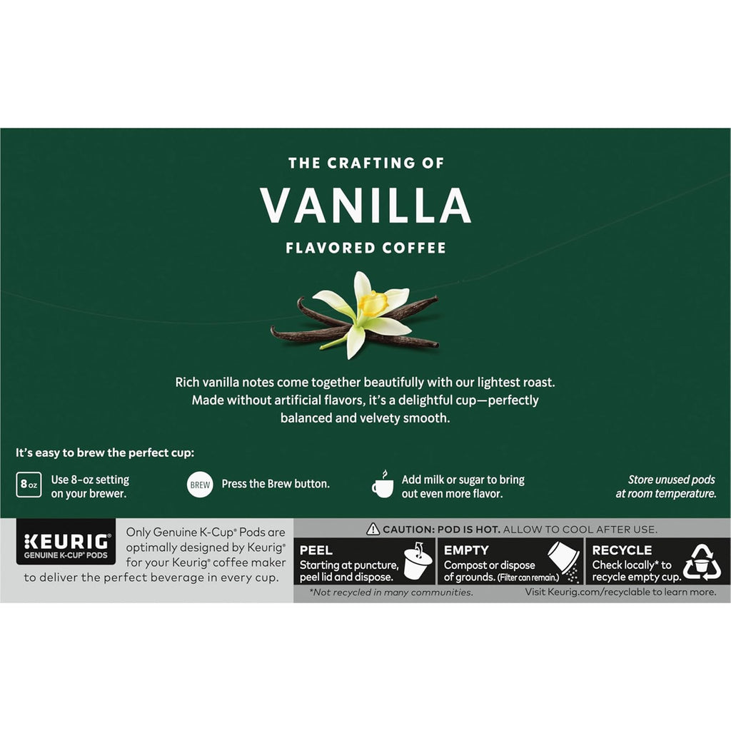 Starbucks K-Cup Coffee Pods - Vanilla Flavored Hot or Iced Coffee | 60 Count Keurig Pods